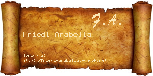 Friedl Arabella névjegykártya